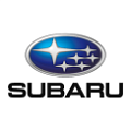 Логотип Subaru и автомобили бренда на разборке запчастей в Новосибирске